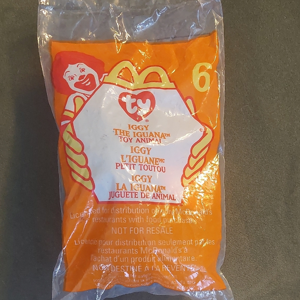 Rare 1999 McDonalds Happy Meal Toy Iggy The Iguana #6 w/ Tag Errors